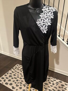 white floral lace applique.